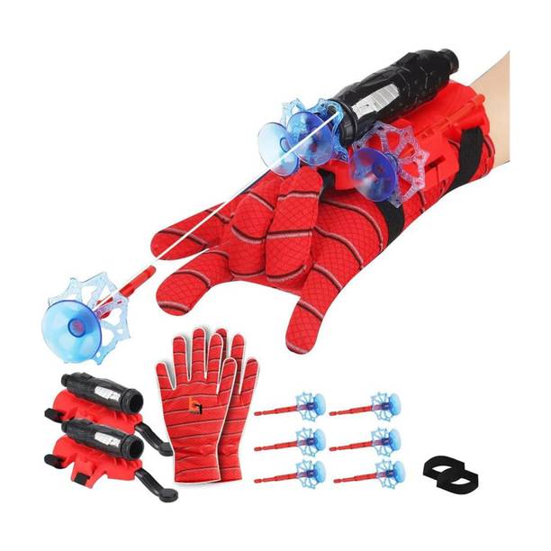Luchilaa Spider Web Shooter Glove Toy with Suction Dart Launcher for Kids Role P