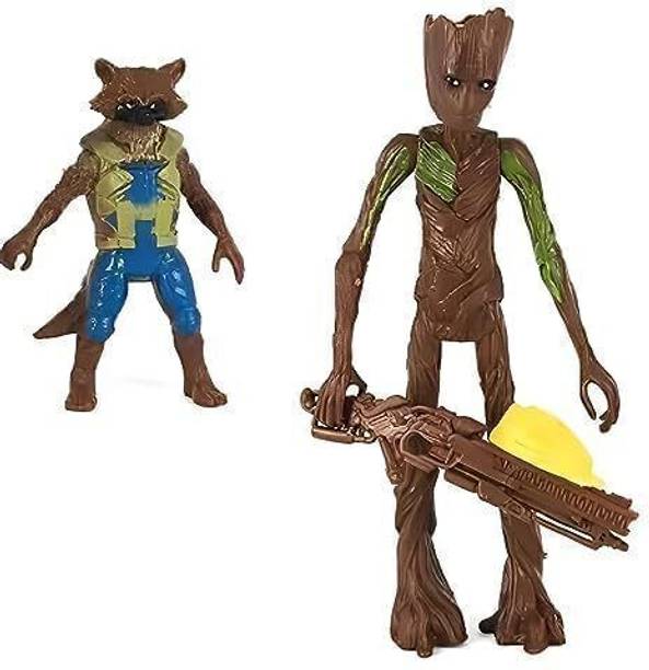A MAGICAL HUB Combo Pack of Groot & Rocket Toy with Weapons| Avengers Infinity War Toy