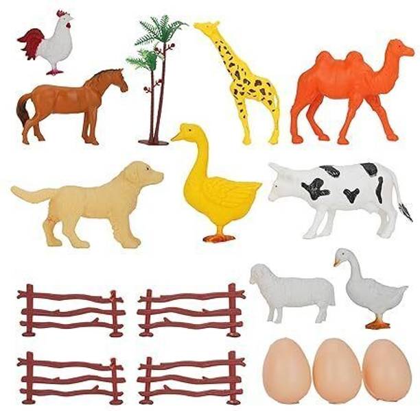 ZIQRA TOYS 9 Farm Animal toy+Accessories | Realistic Farm Animal for Kids Educational toy