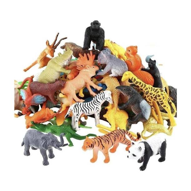 Chee 12 pcs set of jungle animal action figure toys for childrens