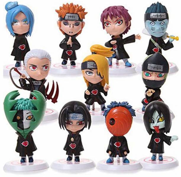 RVM Toys Set of 11 Naruto Akatsuki Anime Figures 6-8 cm...
