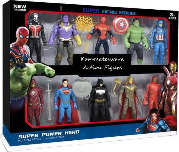 कम्मतेश्वर Kids Superhero Action Figure Toy Set of 10 Figures in Toys and Games New Design