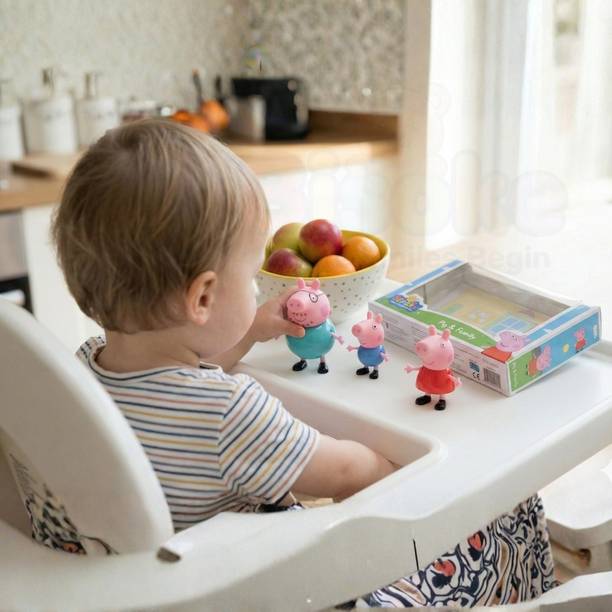 BISOKE Peppa Pig Family Combo 4 Pcs Mini Doll Set Gift for Toddlers