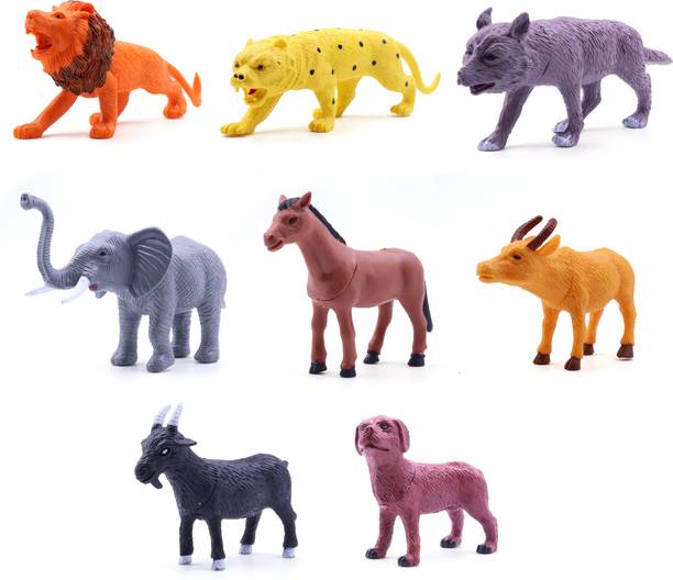 अदिति टॉयज़ Realistic Wild & Farm Animal Set for Kids