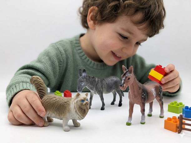 Nexkidz Animal Realistic Figure Pack Of Three (Horse, Cat and Donkey)