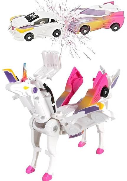 Shivom Transforming 2 in 1 Unicorn Cars Toy Creative Deformed Car Toy for Kids