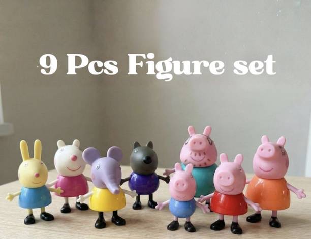 Jayaansh Traders Happy Pig Family & Frends Action Figures For kids
