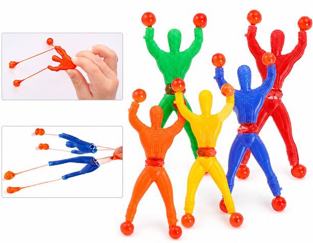 Jaaro Wall Climber Sticky Figures with Grip Balls, Fun Toy Set for Children