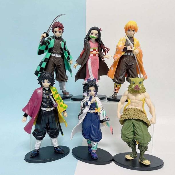 Bugstore Enterprises Demon Slayer Action Figure Set of 6 (16 CM) | Anime PVC Collectible Toy Set