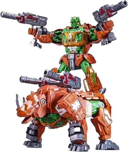 kitmeer Rhino Warrior Transforming Action Figure Toy for Kids 2-in-1