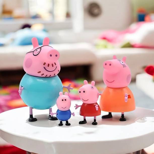 SNM97 Peppa Pig Family Set of 4, Peppa Pig, George, Daddy Pig, Mommy Pig Toys _P1274
