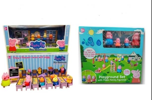 RIGHT SEARCH Peppa Pig Family Playground and Classroom Toy Set for Kids