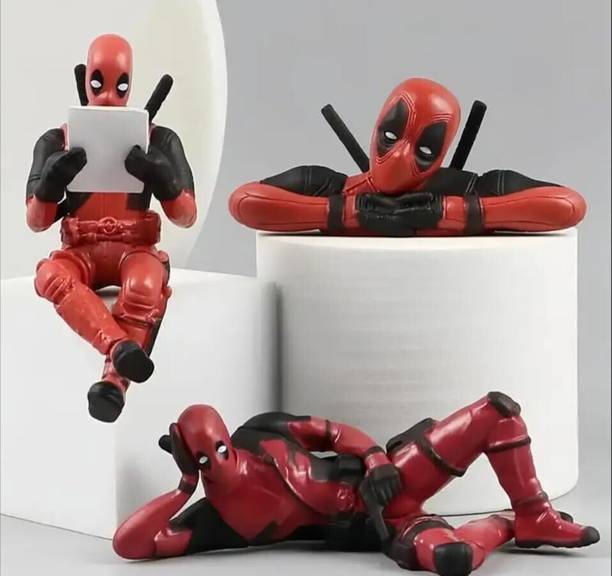 Dizaa Deadpool Action Figure 3pcs Set Superhero for Car,Office Desk,Home Decor