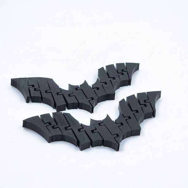CUBIX3D Batman Flexi Logo Toy | 3D Printed Superhero Symbol (2 Pcs Combo)