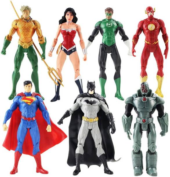 FOZZO-SK Justice League Super Man 7 Hero Action Figures DC Movie Models 7 inch size