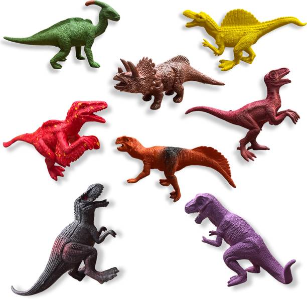 ZESTHOME Dinosaur Toys Set for Kids –Pack of 8 Medium Size PVC Rubber Dinosaurs (10-12cm)