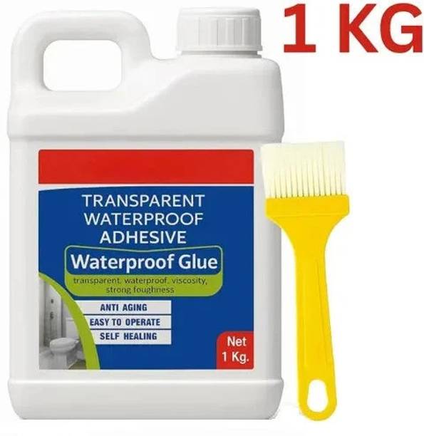 romj Waterproof Glue Clear Gel Bathroom Roof Top Concrete No Leak Adhesive (1 KG) Adhesive