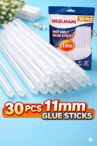 NEELMANI 30 PCS 11 MM GLUE STICKS TRANSPARENT Adhesive