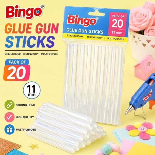 Bingo 20 PCS 11 MM Transparent Glue Gun Sticks for 40 to 100 watts glue Gun Adhesive