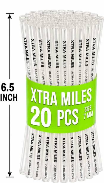 Xtra Miles 7MM 20 PCS TRANSPARENT GLUE STICKS FOR MINI(20 WATT ) GLUE GUN Adhesive