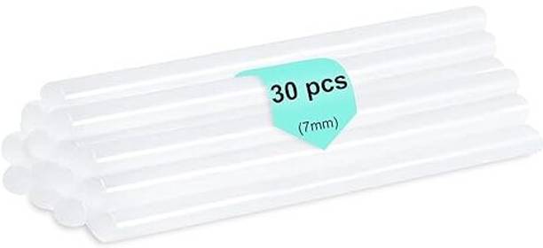 रुब्बली 7mm Transparent glue sticks pack of 30 glue sticks (20 Watt Glue Guns Only) एडहेसिव