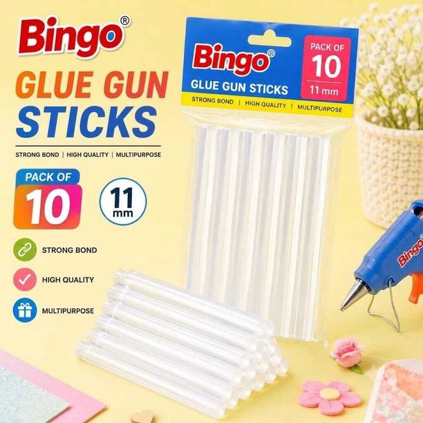 Bingo 10 PCS 11 MM Transparent Glue Sticks For 40 to 100 Watts Glue Gun Adhesive