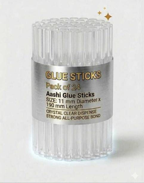 ashi 24 PCS 11 MM transparent Glue gun Sticks for 40-100 Watts Glue Gun Adhesive