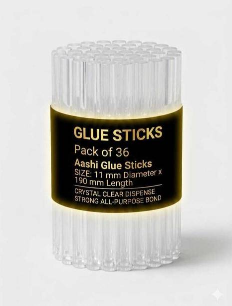 ashi 36 PCS 11 MM Transparent Glue Gun Sticks For 40 to 100 Watts Glue Gun Adhesive