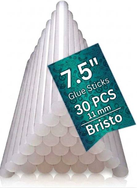 Bristo 11 MM 30 PCS GLUE STICKS TRANSPARENT FOR GLUE GUN Adhesive