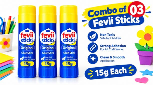 Ancreation Fevii Glue Sticks 15g Each(Pack of 3). Adhesive