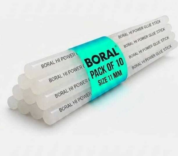 boral 10 PCS 11 MM Transparent Glue Gun Sticks For 40 to 100 Watts Glue Gun Adhesive