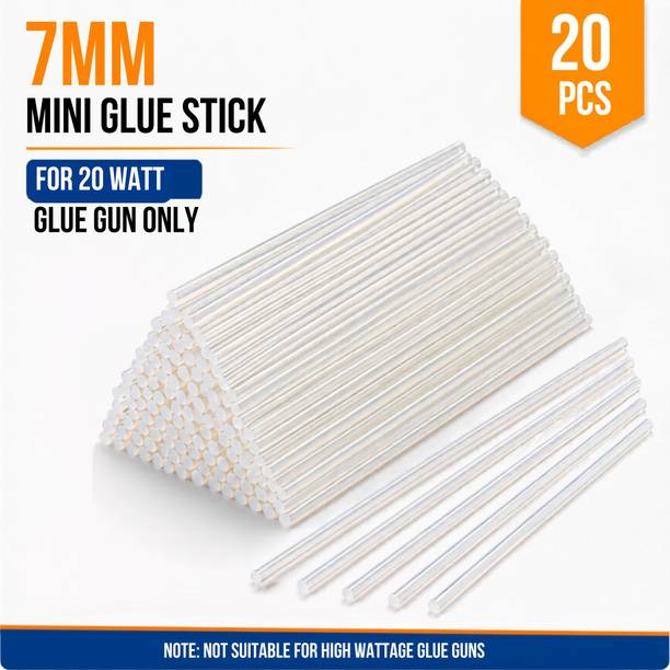 DELIVERYPAX Mini Hot Glue Stick for DIY & Repair 20pcs Low Drip 20WGlue Gun Sticks 6in, 7mm Adhesive