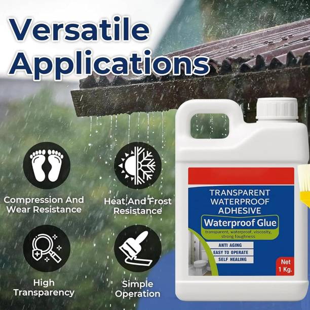 DHRUVIKA ENTERPRISE Premium Crack Seal Glue with Brush Transparent Waterproof Glue for Roof Leakage Epoxy Floor Coating Paint