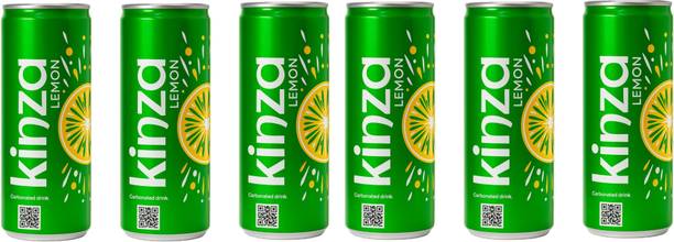 KINZA Lemon Carbonated Soft Drink Pack of 6 x 250ml Can