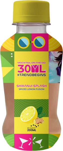 30ML Shikanji Splash Premium Pocket Mocktail|200ml/bottle|Pack of 12|Carbonated PET Bottle