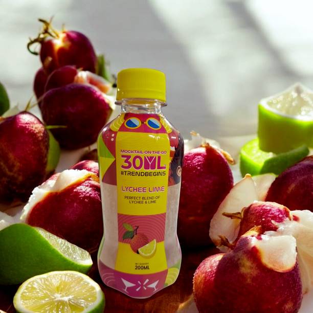 30ML Lychee Lime Premium Pocket Mocktail|200ml per bottle|Pack of 12|Carbonated PET Bottle