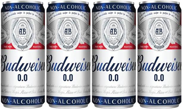 Budweiser 0.0 NON-ALCOHOLIC PACK OF 4 Can