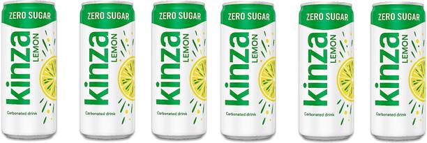KINZA Lemon Zero Carbonated Soft Drink Pack of 6 x 250ml Can