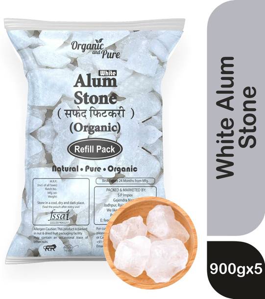 Organic and Pure Alum Stone Bar Fitkari Stone Phitkari Face Underarm Water Patika Sphatika Refill