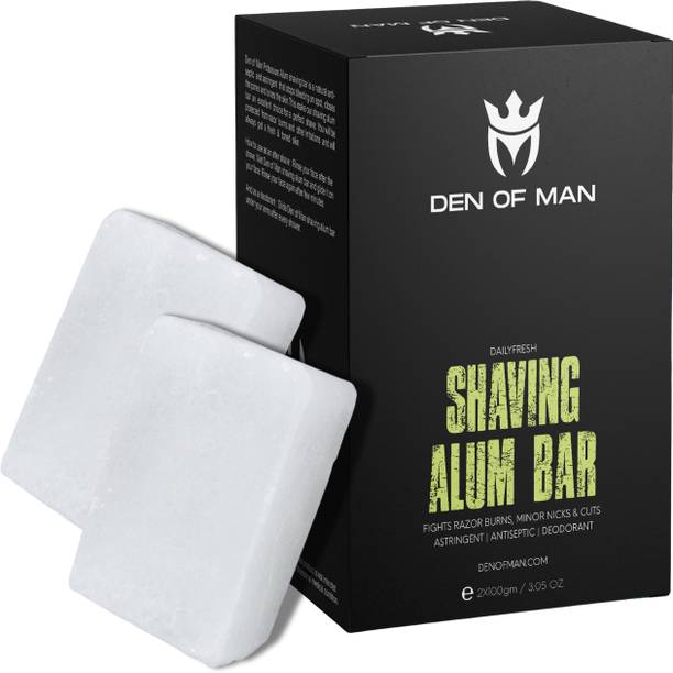 Den of Man 2x100gm Alum Stone (fitakri) Shaving Bar for Razor Burns, Minor Cuts, Antiseptic