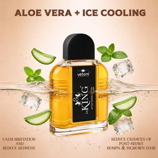 VETONI Ice King No.1 Red Cooling Hydrating After Shave Lotion with Menthol Pack of 1
