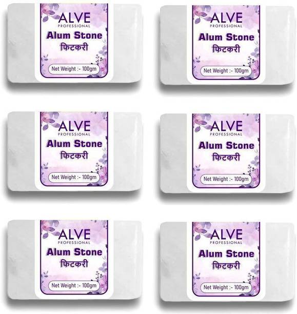 ALVE PROFESSIONAL Alum Stone Bar, Fitkari Stone for Face Pack of 6, Phitkari Stone Fitkiri Shaving