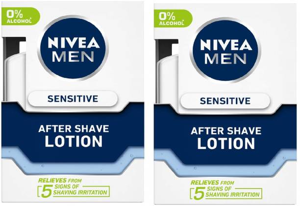 Nivea Men Sensitive After Shave Lotion – 0% Alcohol, Soothes & Protects Irritated Skin