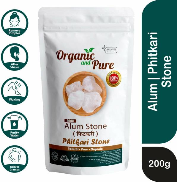 Organic and Pure Alum Stone, Fitkari Block, Phitkari for Face Hair Water, Potash (Organic Pure)