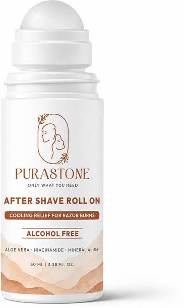 PURASTONE Alcohol-Free After Shave Roll-On for Men | Cooling Relief for Razor Burns