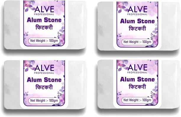 ALVE PROFESSIONAL Alum Stone Bar, Fitkari Stone for Face Pack of 4, Phitkari Stone Fitkiri Shaving