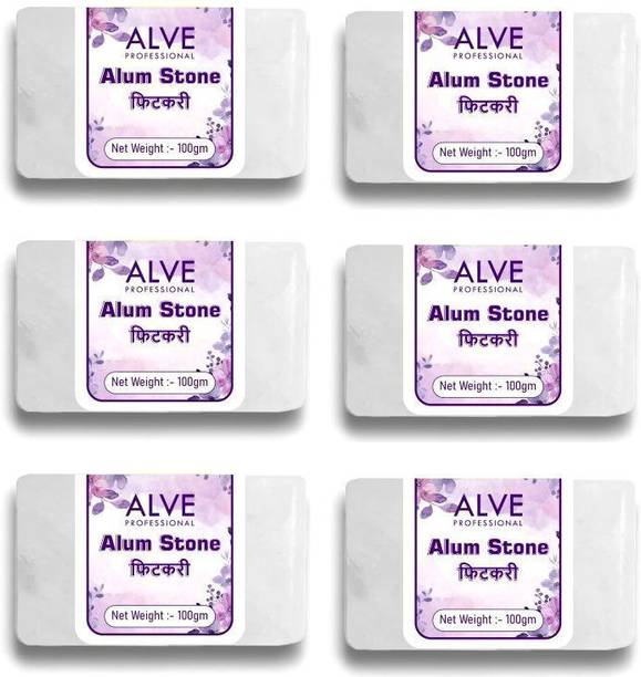ALVE PROFESSIONAL Alum Stone Bar, Fitkari Stone for Face Pack of 6, Phitkari Stone Fitkiri Shaving