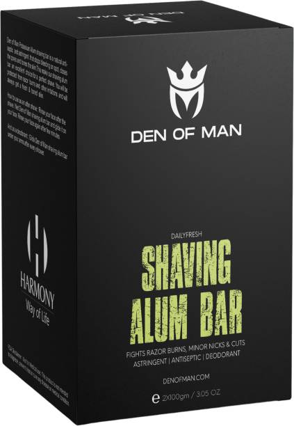 Den of Man 2x100gm Alum Stone (fitakri) Shaving Bar for Razor Burns, Minor Cuts, Antiseptic