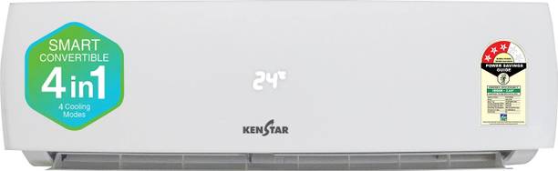 Kenstar 2025 Model 1.5 Ton 3 Star Split Inverter 4 in 1 Convertible with Rapid Cooling Technology AC  - White
