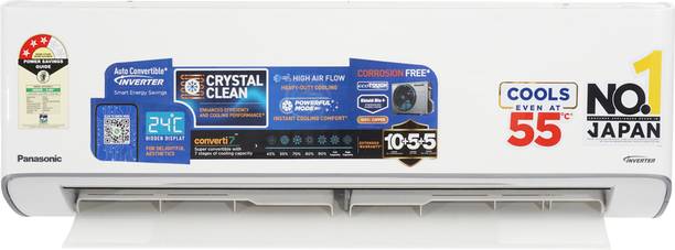 Panasonic 1 Ton 3 Star Split Inverter AC – White, Grey  (CS-EU12BKY3F/CU-EU12BKY3F, Copper Condenser)